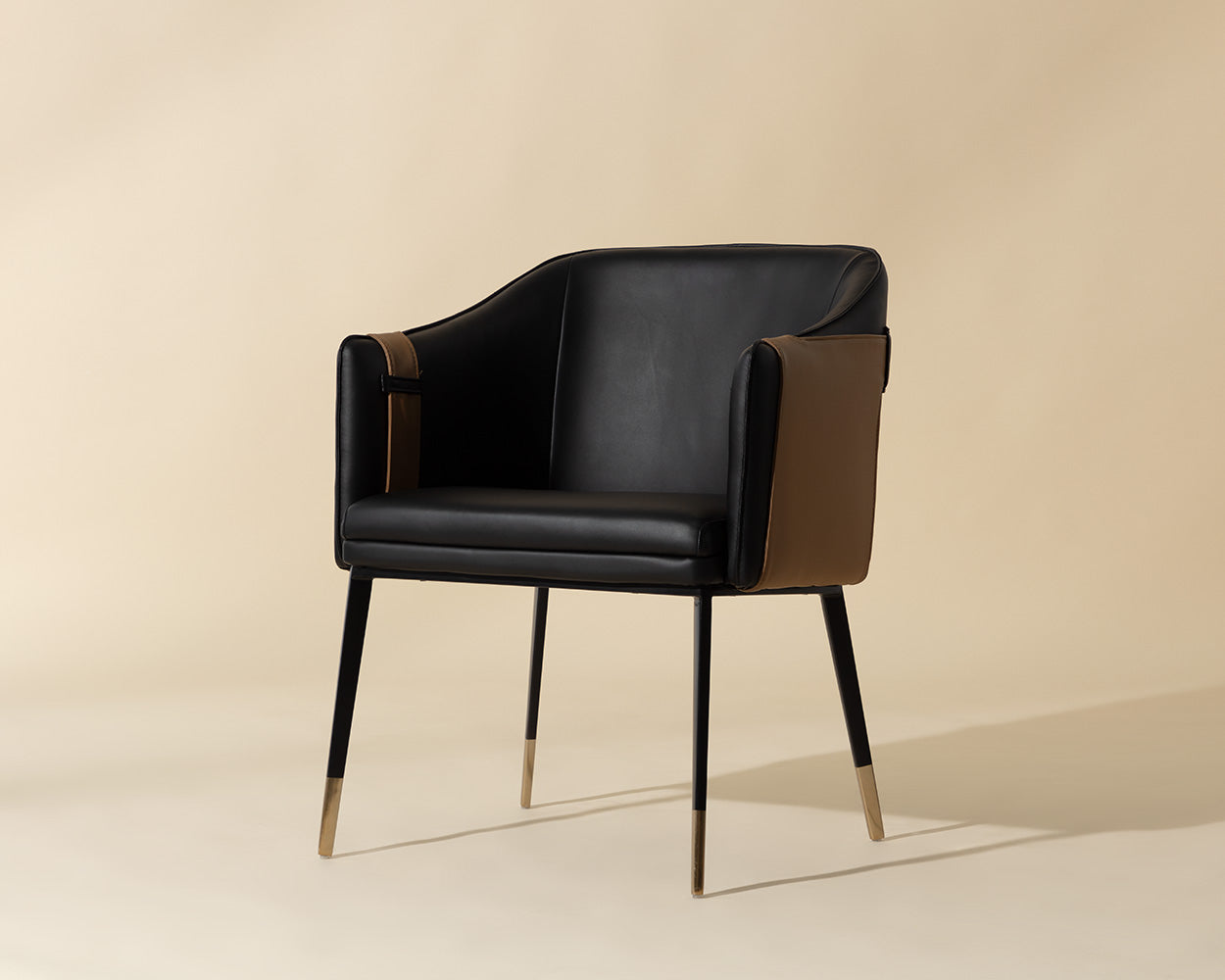 Carter Dining Armchair - Napa Black / Napa Cognac