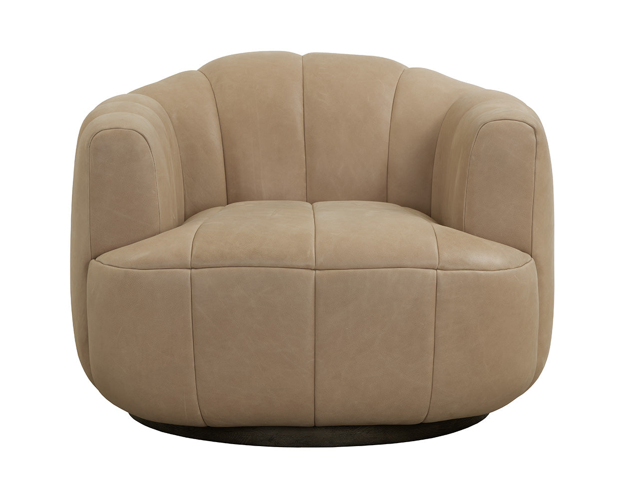 TADEO SWIVEL ARMCHAIR - WARM BROWN