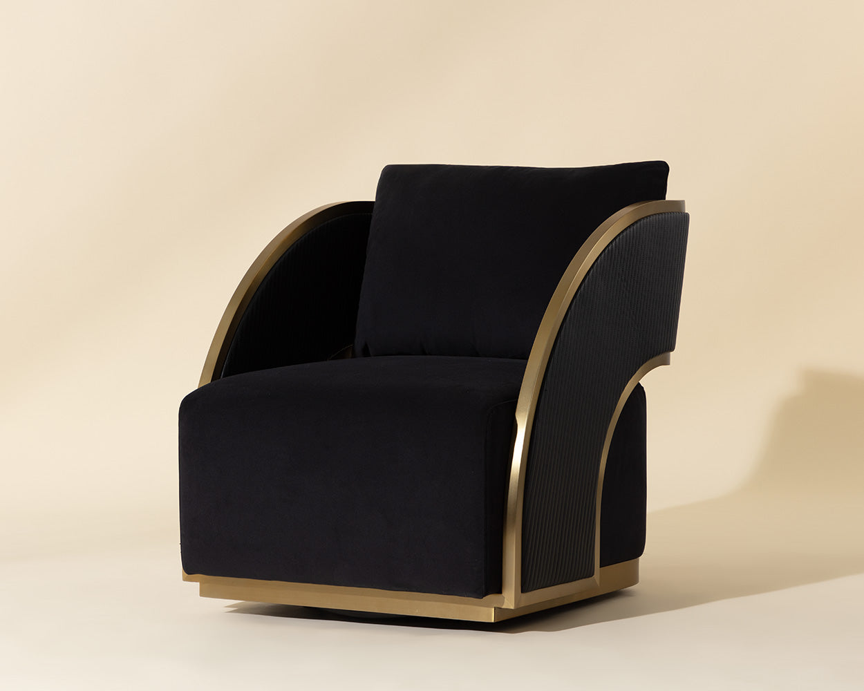 Baz Swivel Lounge Chair - Abbington Black / Napa Black