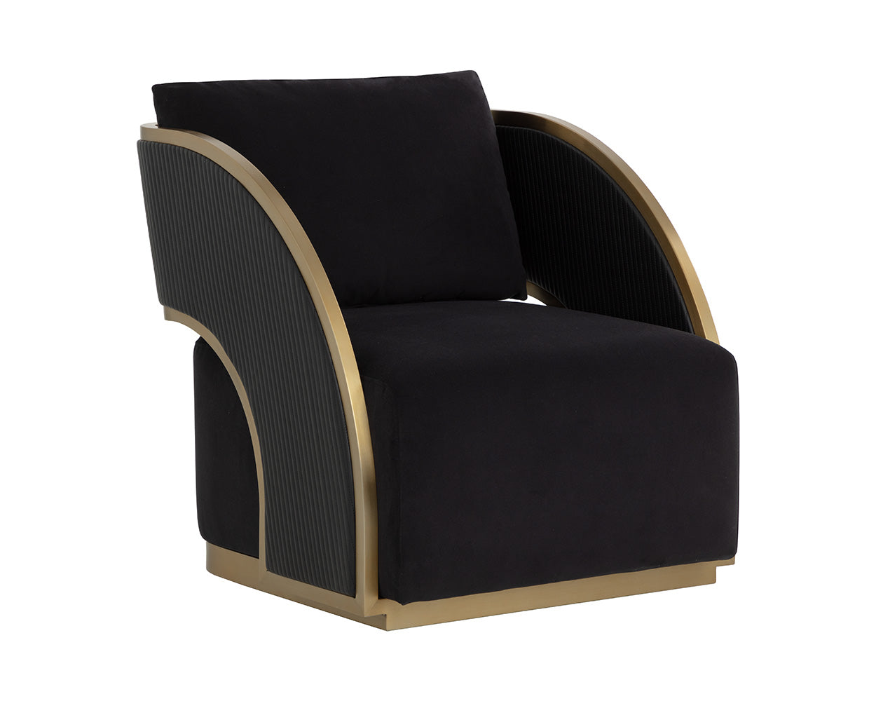 Baz Swivel Lounge Chair - Abbington Black / Napa Black