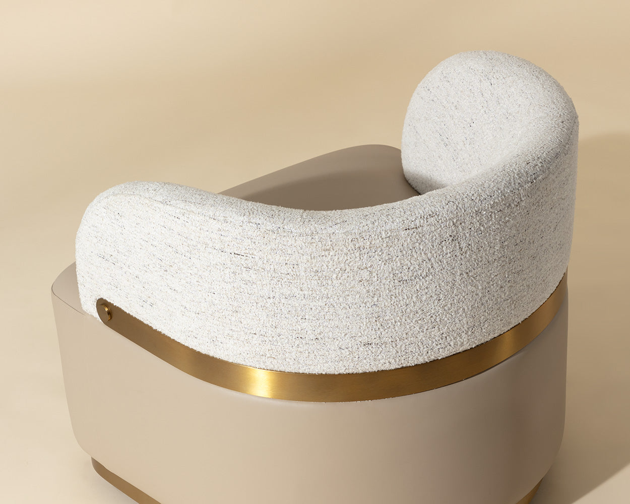 Brinda Swivel Lounge Chair - Napa Beige / Hailey Moon