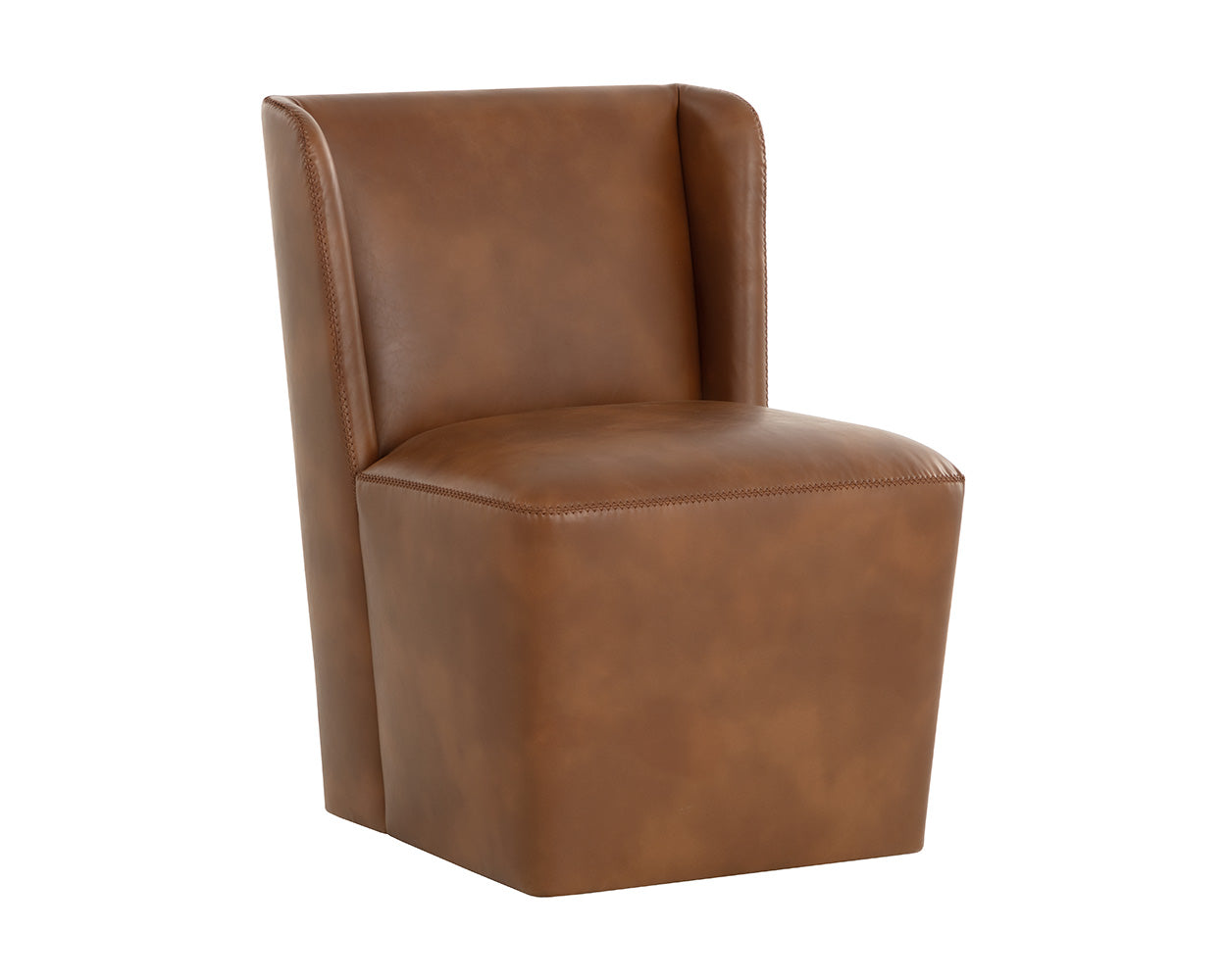 Amita Wheeled Dining Chair - Tobacco Tan