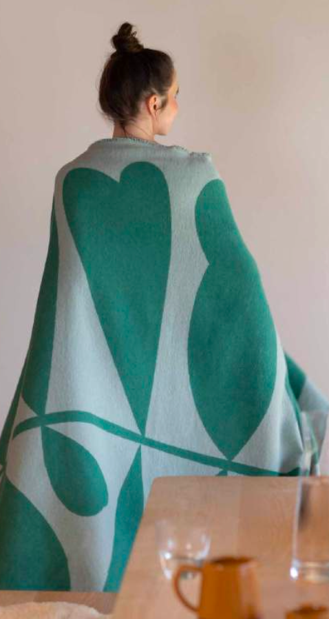 Luca Cotton Throw Collection - Large Leaves